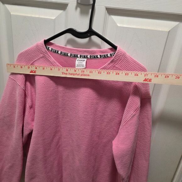 Victoria's Secret PINK Waffle Knit Thermal Sweatshirt M - Picture 3 of 5